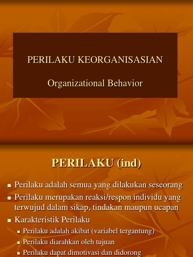 Perilaku Organizational Behavior