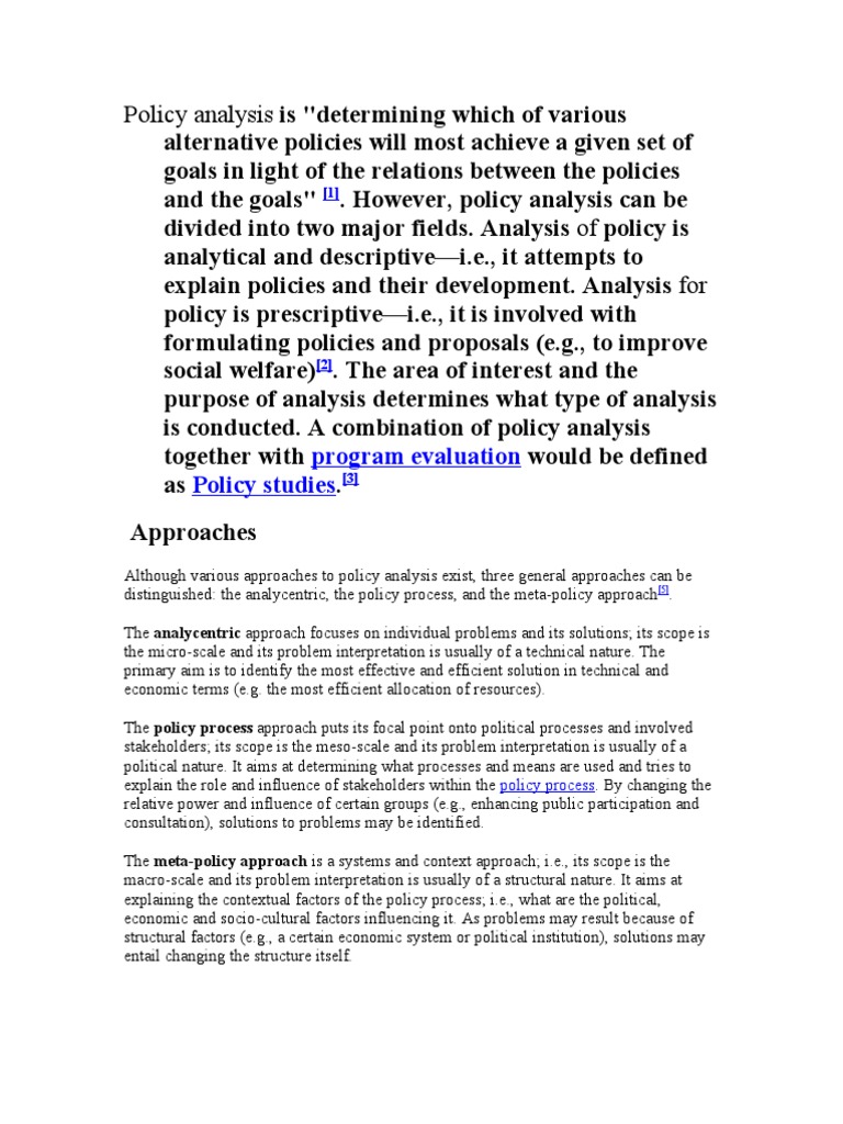 Policy Analysis Is | PDF | Policy Analysis | Policy
