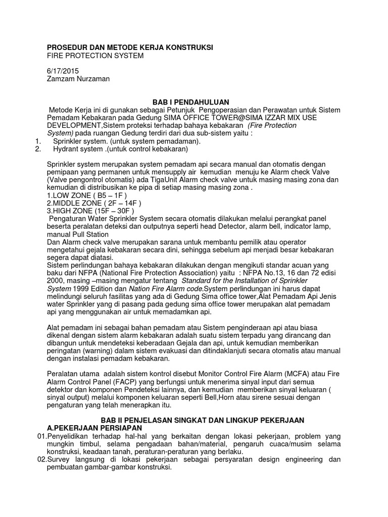Prosedur Dan Metode Kerja Konstruksi | PDF