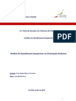 Análise Do Rendimento Desportivo Na Orientação Pedestre