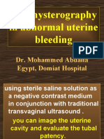 Sonohysterography in Abnormal Uterine Bleeding: Dr. Mohammed Abdalla Egypt, Domiat Hospital
