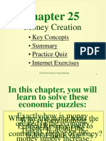 Money Creation: - Key Concepts - Summary - Practice Quiz - Internet Exercises