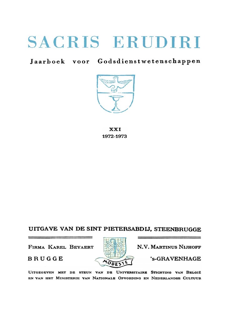 Sacris Erudiri - Volume 21 - 1972-1973 PDF