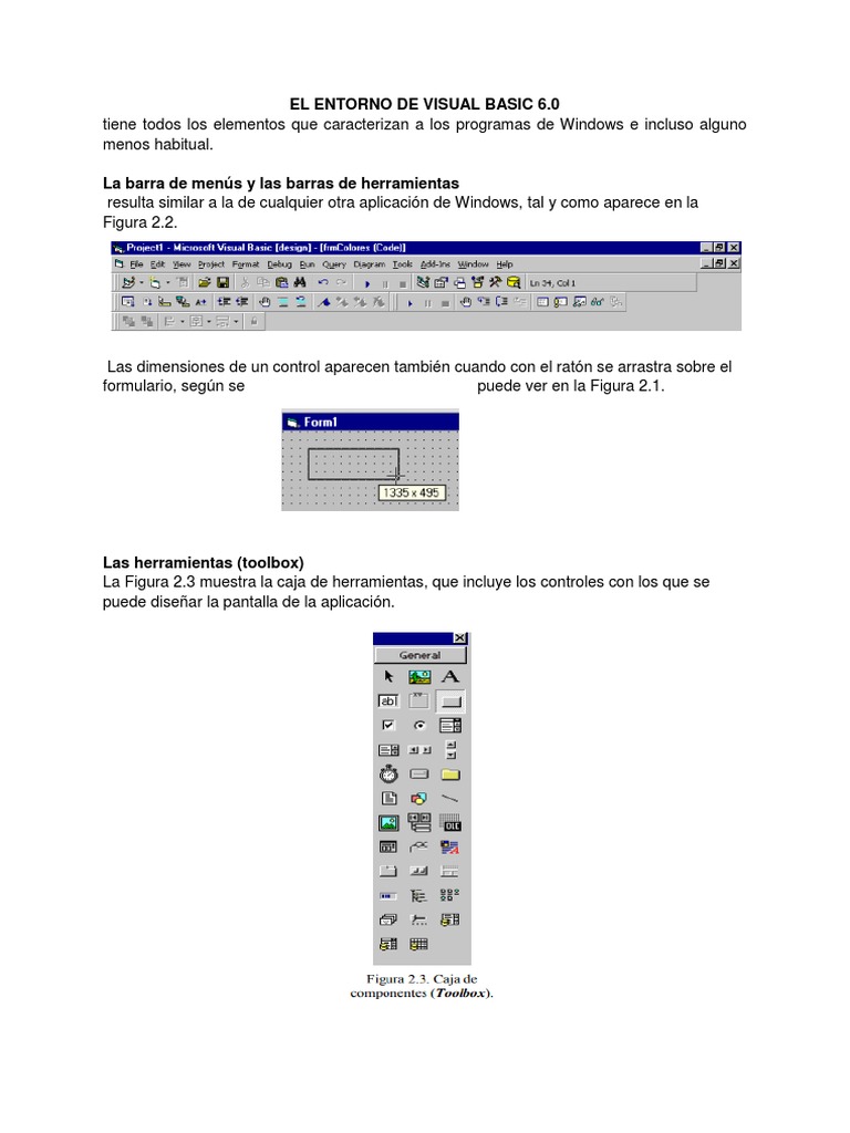 Entorno y herramientas en Visual Basic 6.0 | PDF | Básico | Ventana ...