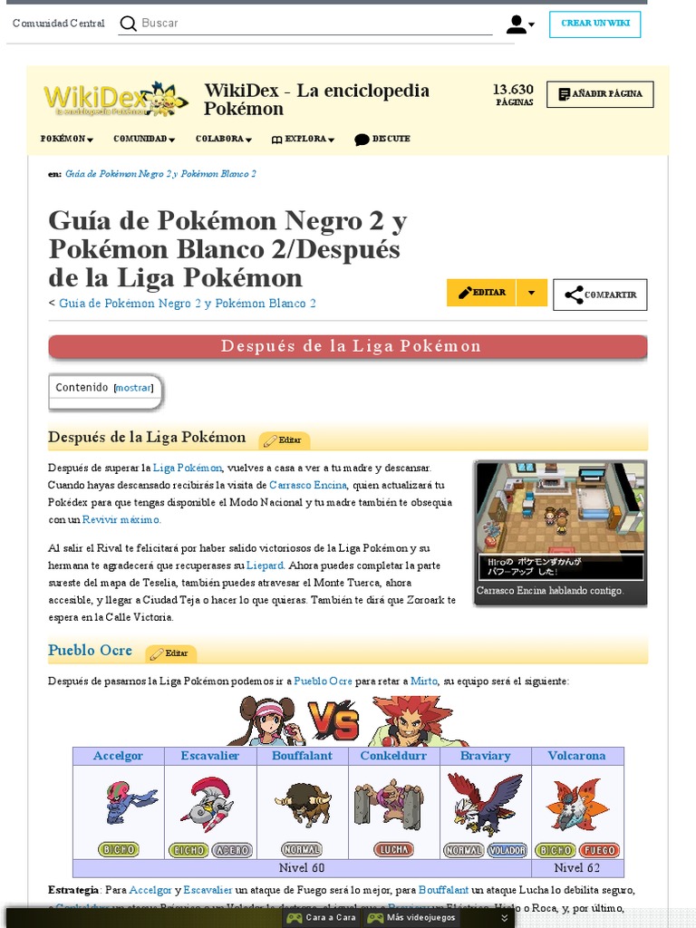 Guía de Pokémon Negro 2 y Pokémon Blanco 2_Después de La ...