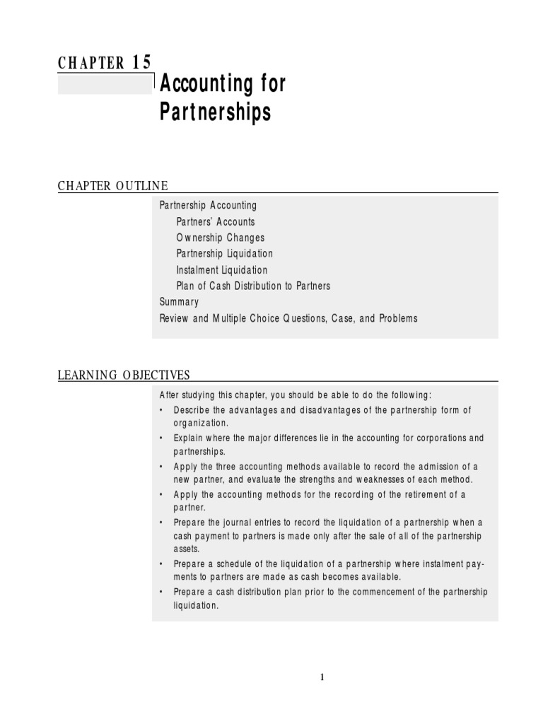 Bonus Ch15 | PDF | Partnership | Debits And Credits