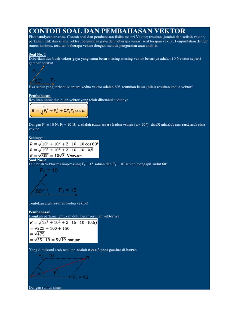 Contoh Soal Dan Pembahasan Vektor Docx
