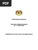 Pekeliling Perbendaharaan Bil. 5/2004 - Jenis Kod Bagi Hasil &amp Perbelanjaan