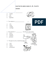 Choose the Best Answer Multiple Choice Questions