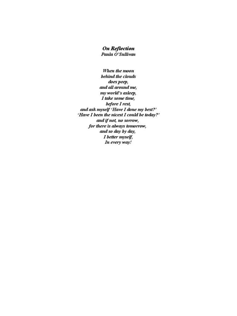 On Reflection | PDF | Self-Improvement