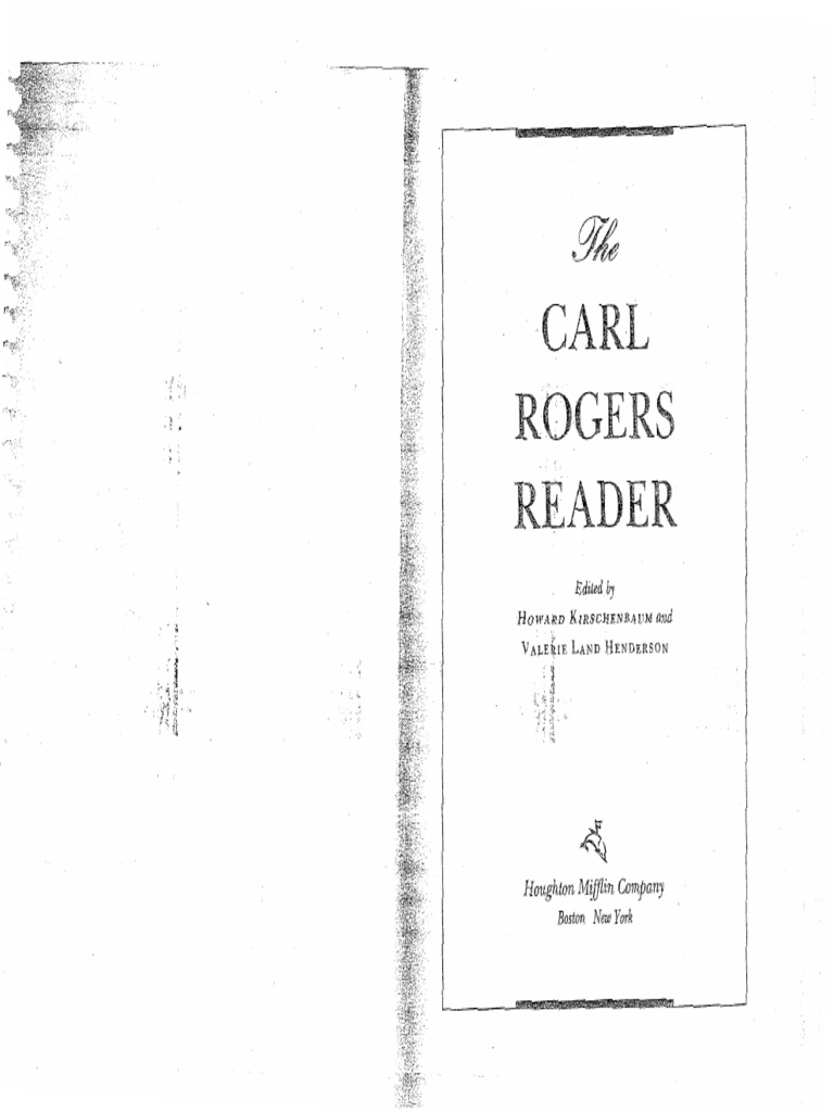 The Carl Rogers Reader | PDF | Psychotherapy | Metaphysics