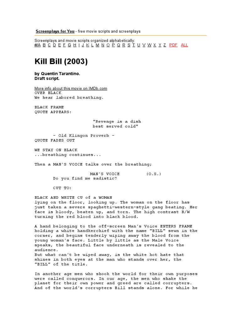 Kill Bill | PDF | Bride | Wedding