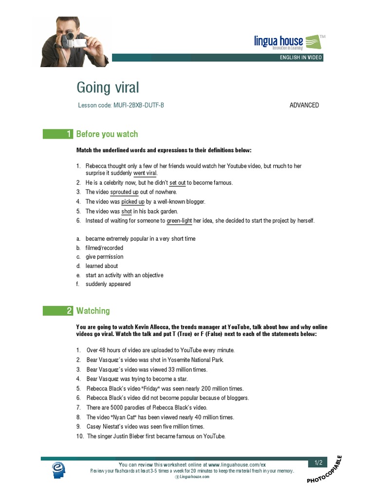 Going Viral Pdf Viral Video You Tube