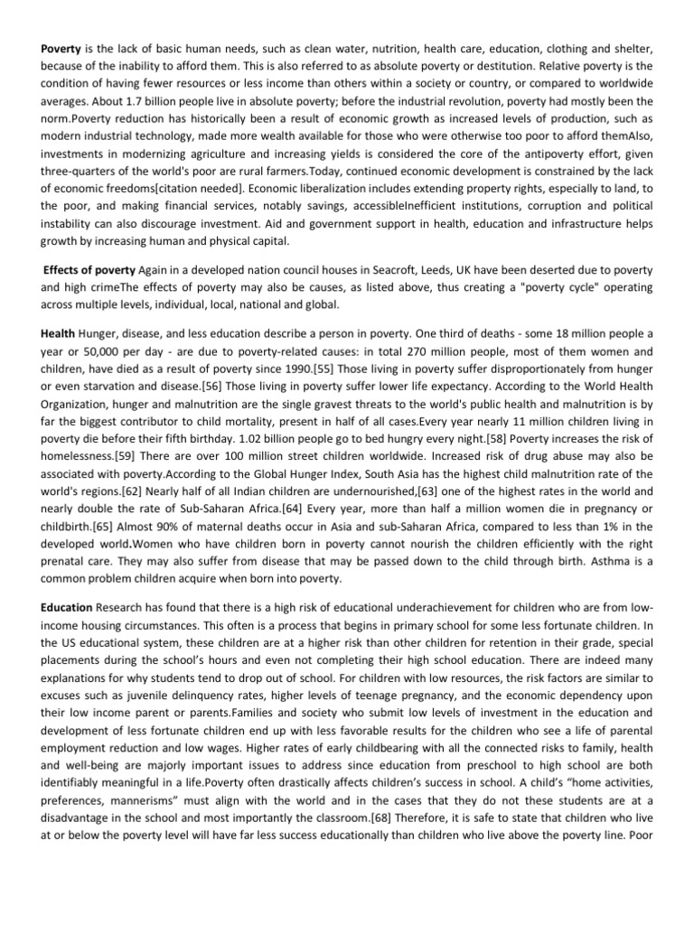 Poverty | PDF | Poverty Reduction | Poverty
