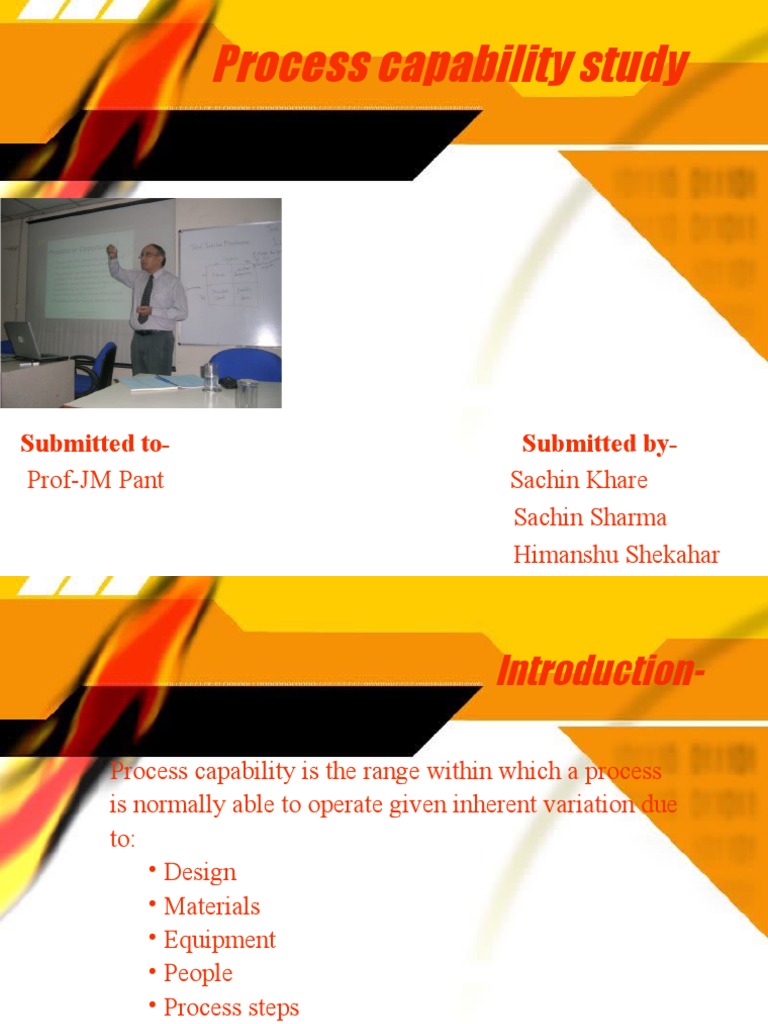 Process Capability Study: Submitted To-Submitted by | PDF | Engineering ...