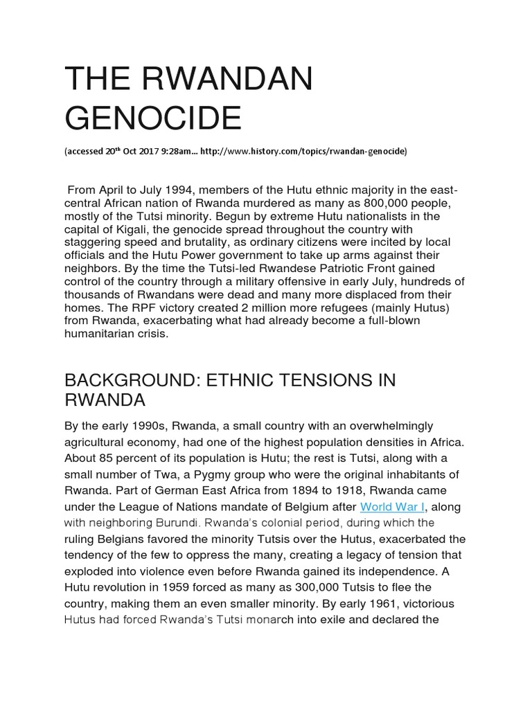 causes of the rwandan genocide essay