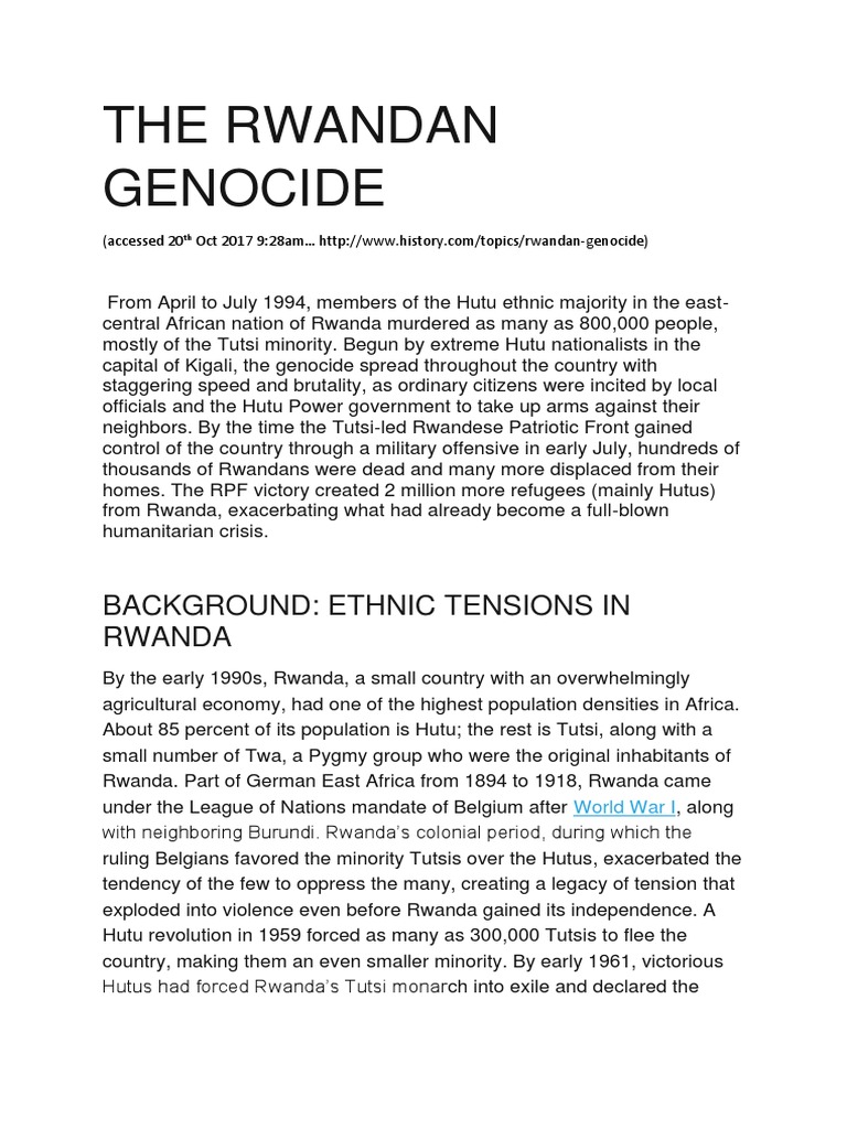 rwandan genocide essay