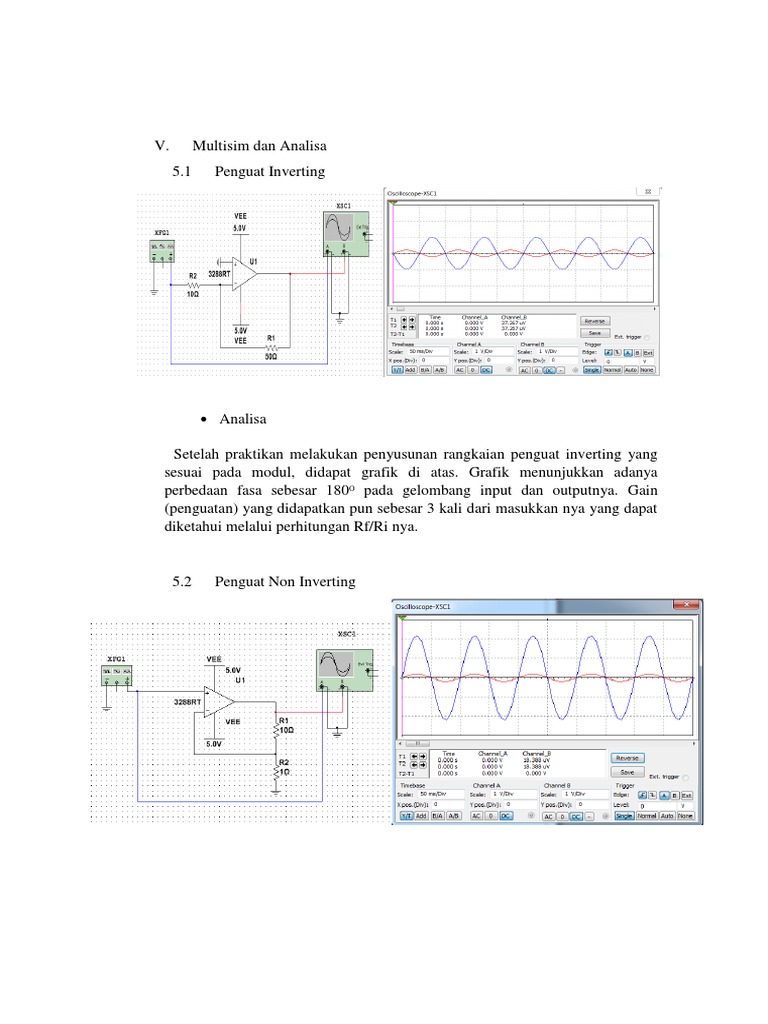 Analisis Penguat Op-Amp: Inverting & Non-Inverting | PDF