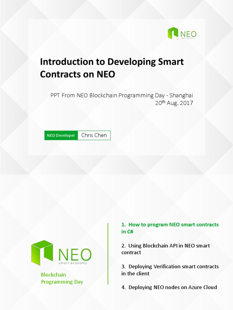 NEO Smart Contracts Development Guide | PDF | Microsoft Visual Studio ...