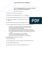 DPWH Bidder's Checklist for Technical and Financial Proposal Requirements