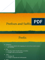 Prefixes and Suffixes Powerpoint For Methods of Teaching Language Arts Spring 2016