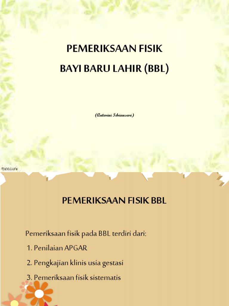 1. Pemeriksaan Fisik Bayi Baru Lahir