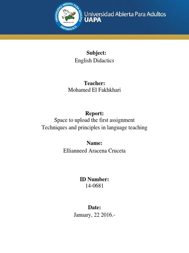 Space To Upload The Second Assignment | PDF | Language Education ...