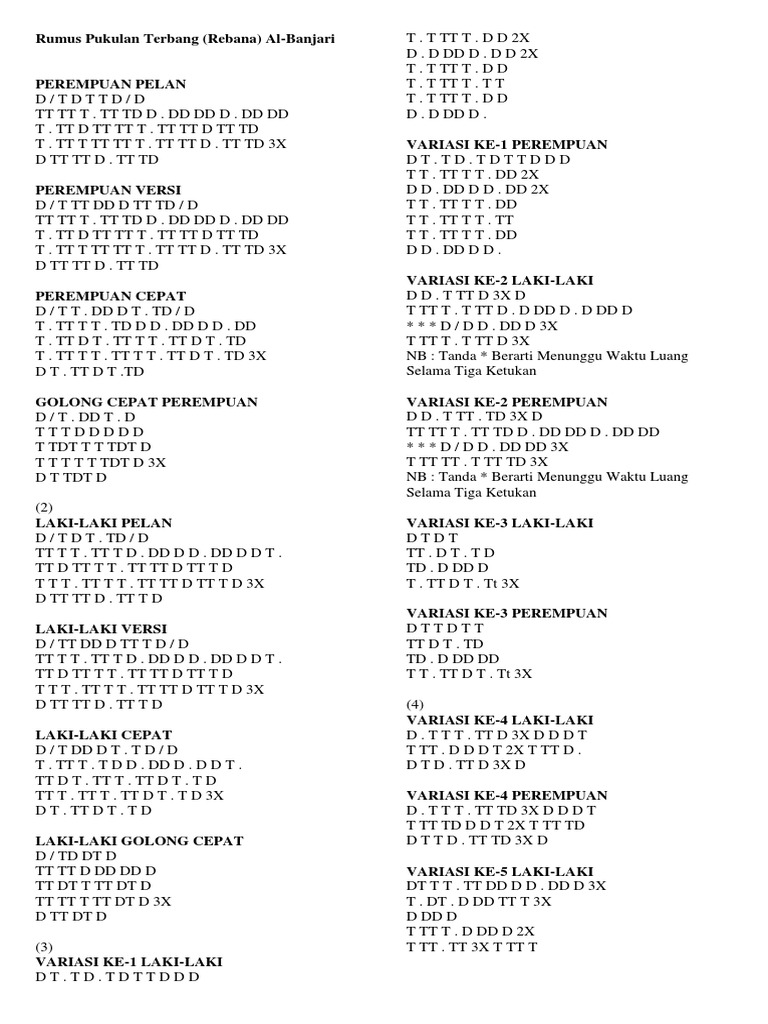 Rumus Pukulan Terbang