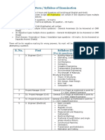 Pattern / Syllabus of Examination: (For 90 Questions of Concerned Disc.)