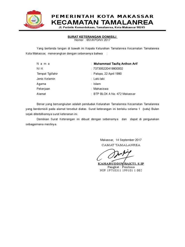 Surat Keterangan Domisili 2