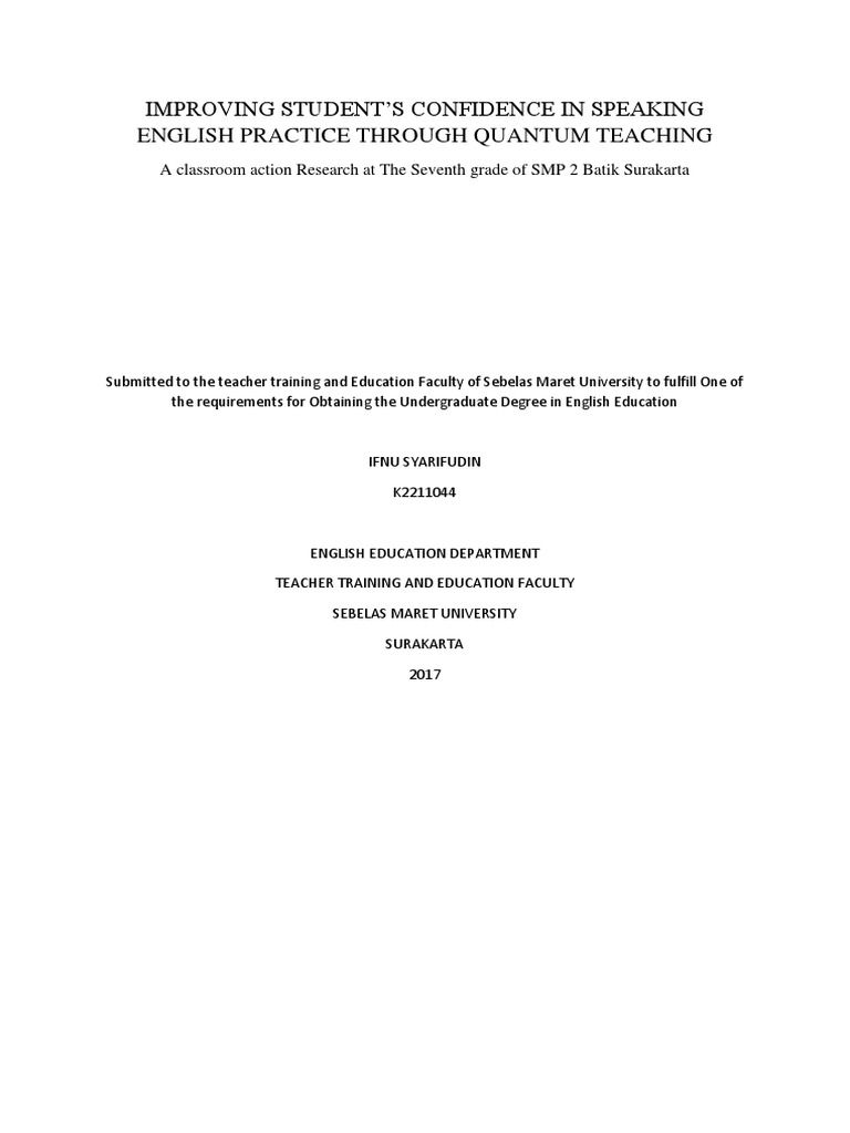 Boosting Student Confidence in English Speaking | PDF | Career & Growth