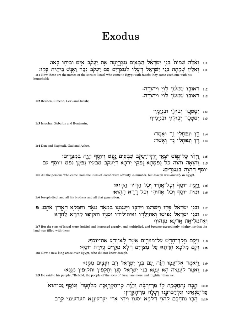 02 Exodus Heb Ar Eng | PDF | Jacob | Ancient Peoples Of The Near East