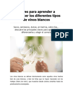 Claves Para Aprender a Reconocer Los Diferentes Tipos de Vinos Blancos