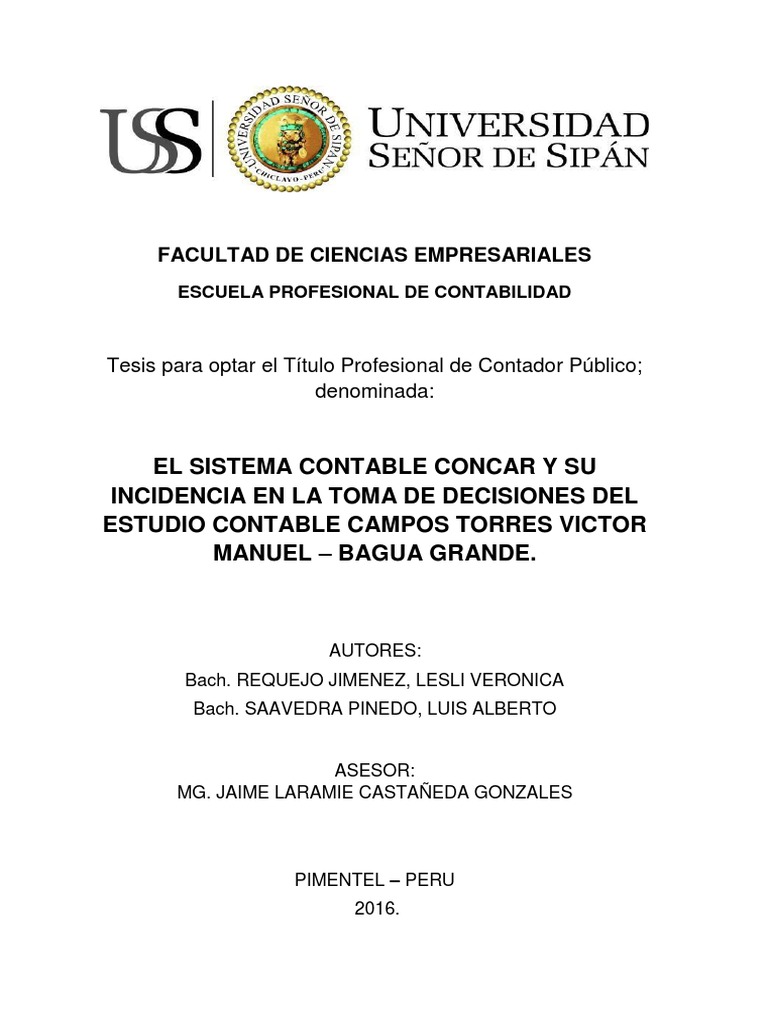Tesis - Sistema Contable - Toma de Decisiones | PDF | Contabilidad ...