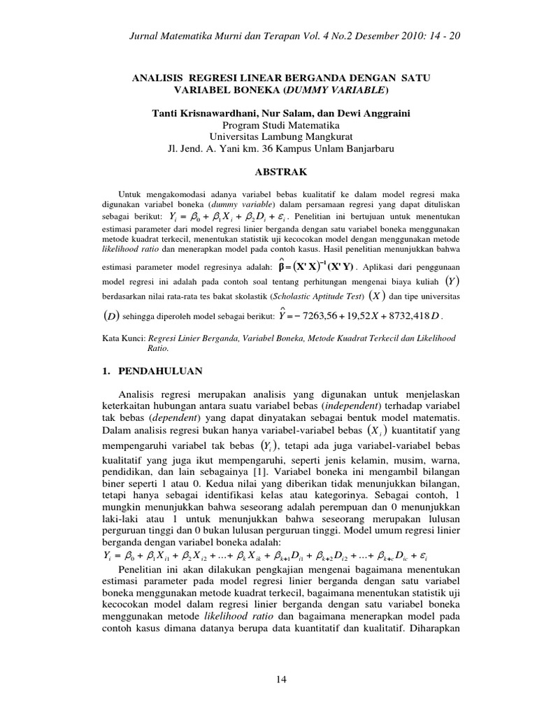 A Regreasi Linear Berganda Pdf