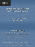 Ethical and Legal Issues COUN 540