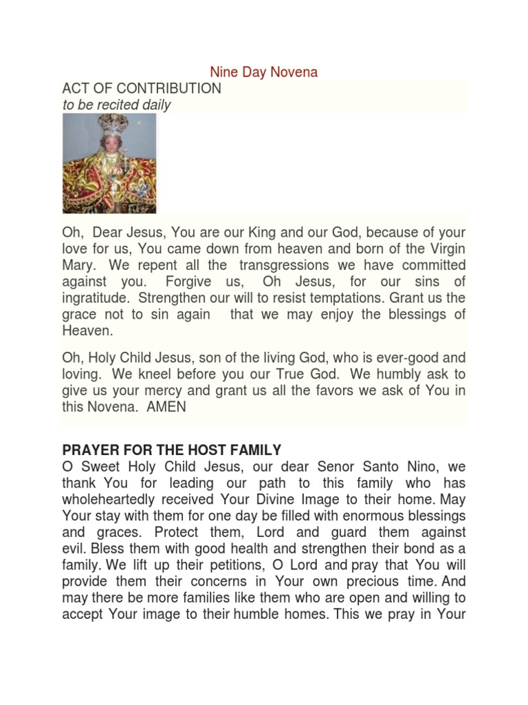 Nine Day Novena Pdf Repentance Prayer