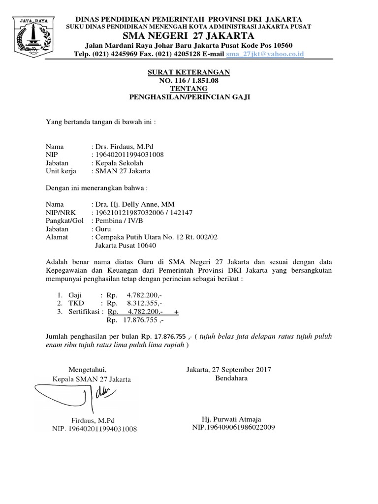 Kop Surat Dinas Pendidikan Provinsi Dki Jakarta - Contoh Kop Surat