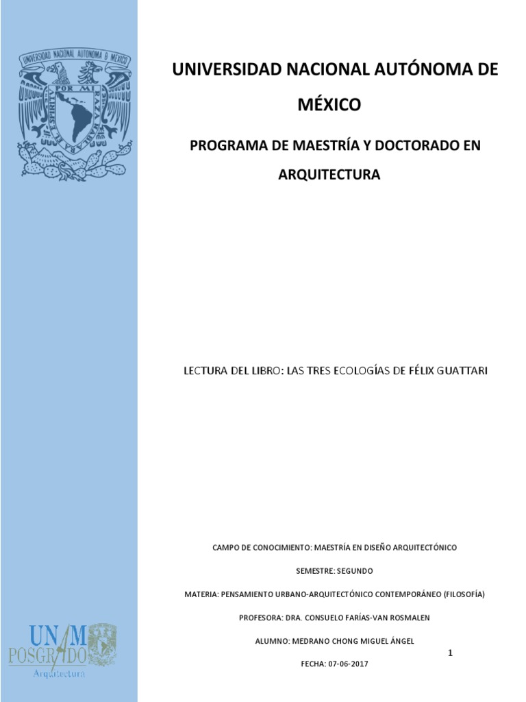 Las Tres Ecologias EnsayoFelix Guattari PDF Movimiento (física
