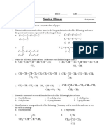 Worksheet - Naming Alkanes