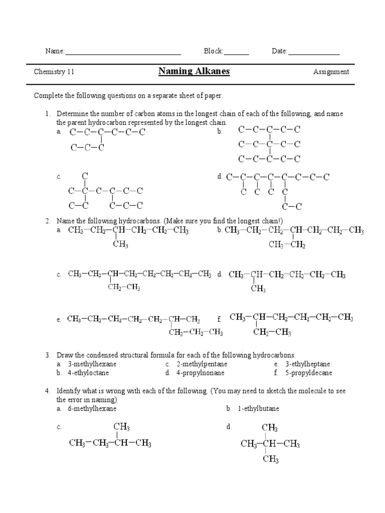 worksheet-naming-alkanes