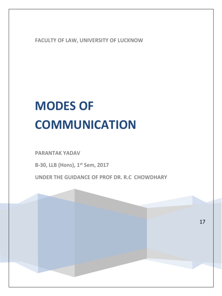 Modes of Communication | PDF | Nonverbal Communication | Body Language