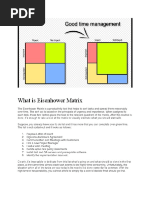 What is Eisenhower Matrix