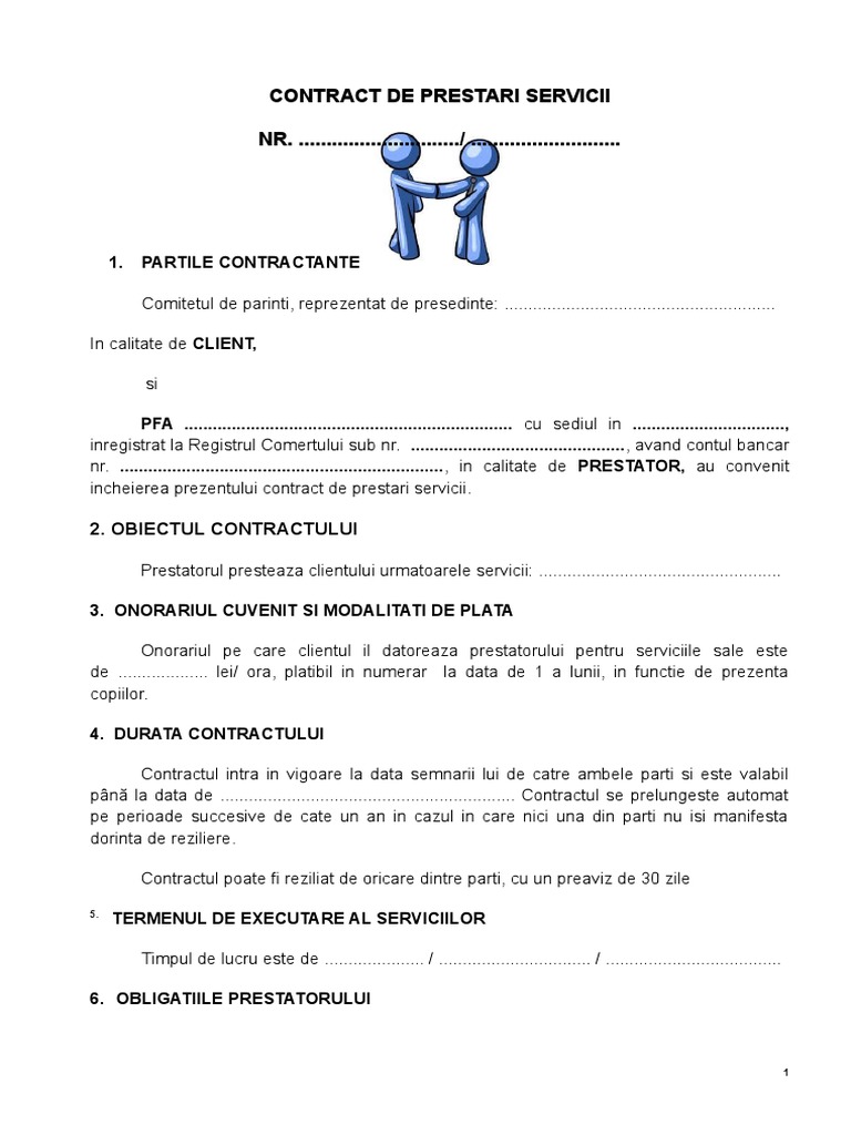 Contract de Prestari Servicii | PDF