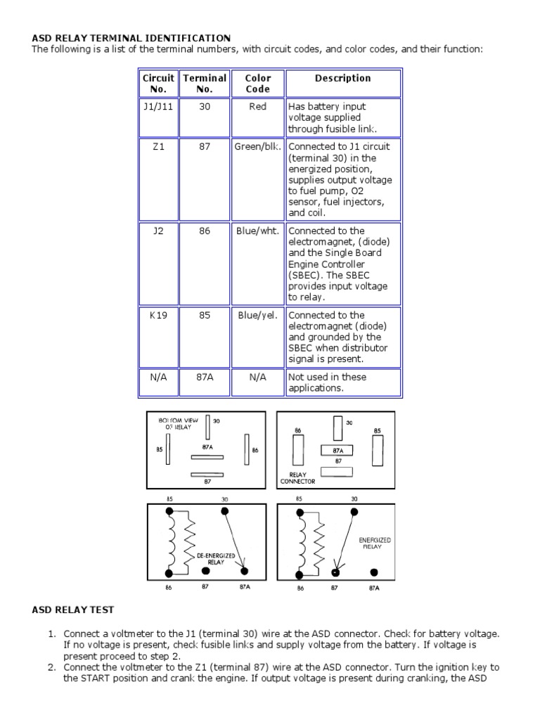 ASD Relay Terminal Identification Guide | PDF | Relay | Voltage