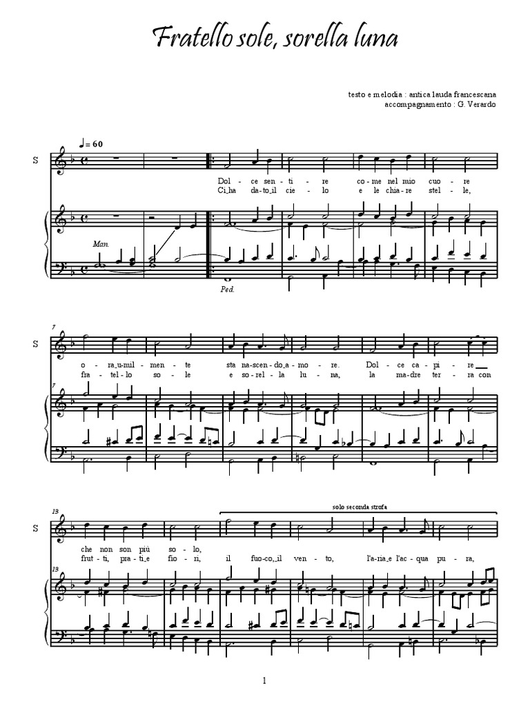 Fratello Sole Sorella Luna Spartito Pianoforte Pdf
