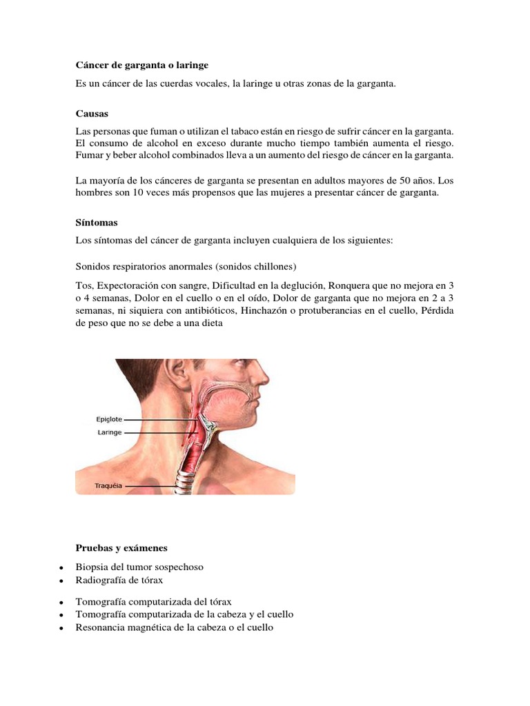 Cáncer de Garganta o Laringe | PDF | Cáncer | Metástasis