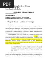 57810997 Texto POSITIVISMO Auguste Comte e Durkheim