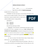 Mineral Purchase Agreement Tmepalte