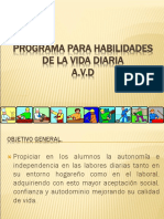 Programa para Habilidades de La Vida Diaria A.V.D